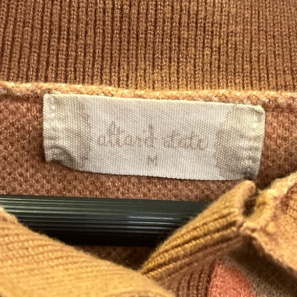 Altar’d State Cropped Pullover Retro Patterned Sweater Size Medium - Picture 8 of 9